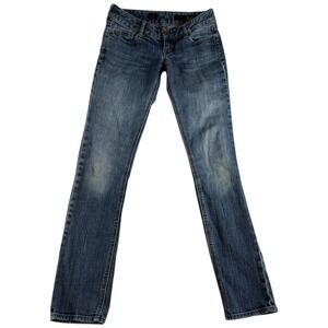X2 Quality Skinny Leg Jeans Womens 01 Blue Denim Stretch Medium Wash Low Rise